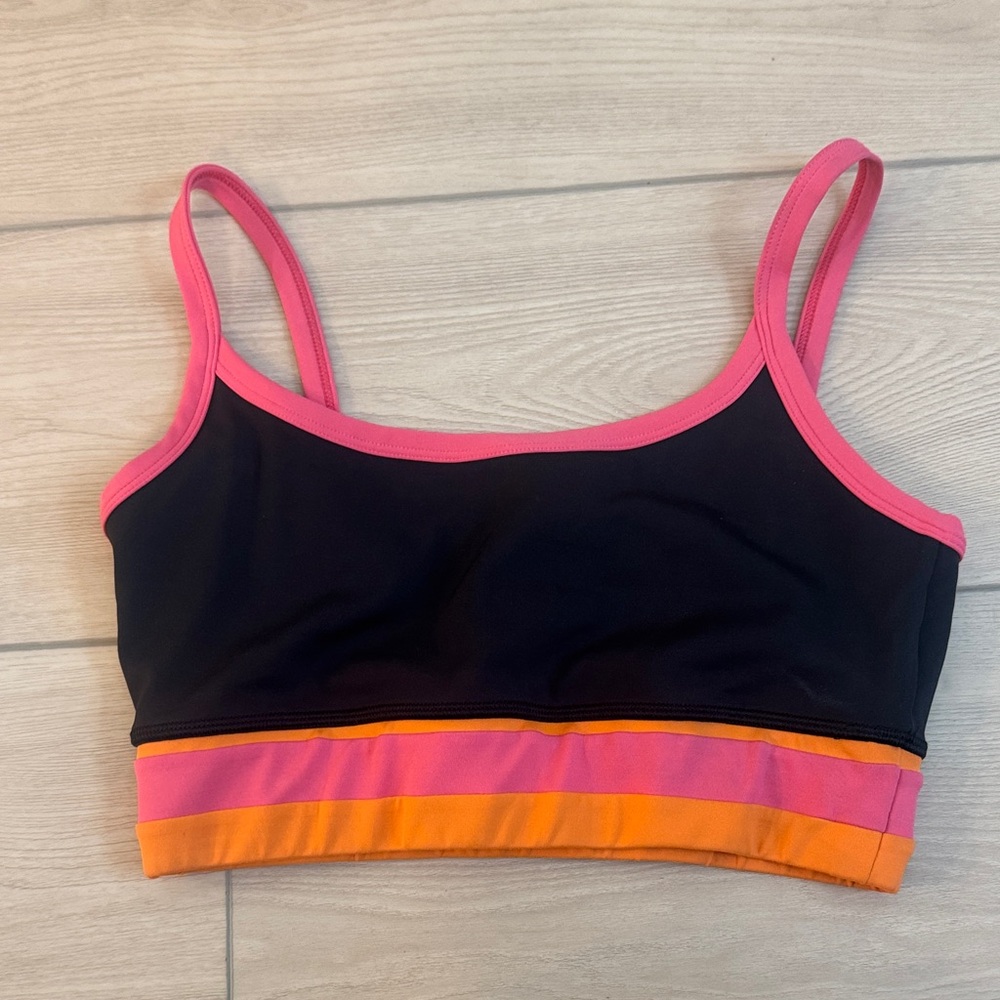 IVL collective Sports Bra with Pink and Orange Accents Size 6